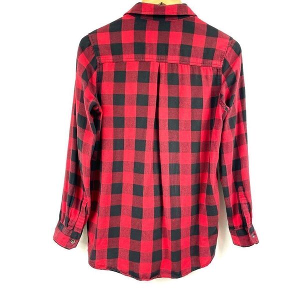 Forever21 plaid Long sleeve Button down S red / black unisex - Picture 4 of 4